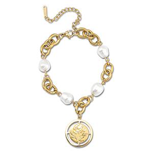 Bracelets en acier Inox rose Dor&eacute;