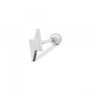 Piercing d&rsquo;oreilles en acier Inox foudre Argent&eacute;