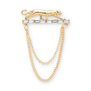 Broches l&eacute;opard Dor&eacute;-transparent