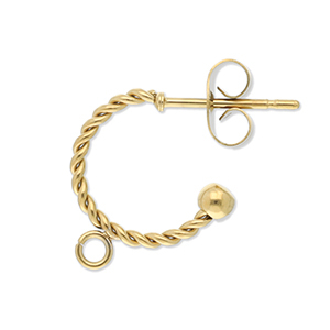 Appr&ecirc;ts en acier Inox boucles d'oreilles cr&eacute;oles torsad&eacute; avec anneau Dor&eacute;