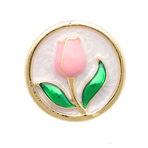Pins tulipe Dor&eacute;-rose clair-vert-blanc