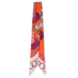 Bandana foulard avec le motif Orange-magenta-beige