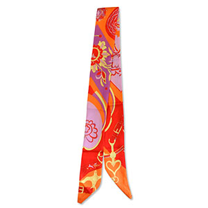 Bandana foulard avec fleur Orange-lilas-rouge