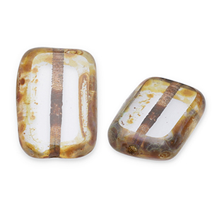 Perles tch&egrave;ques TCB rectangle 12x8mm Alexandrite-travertin