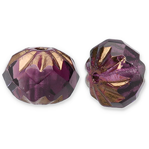 Perles tch&egrave;ques FPB rond 10x7mm Amethyst-bronze