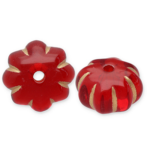 Perles acryliques fleur Rouge-dor&eacute;