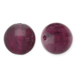 Perles acryliques 12 mm rond Aubergine 