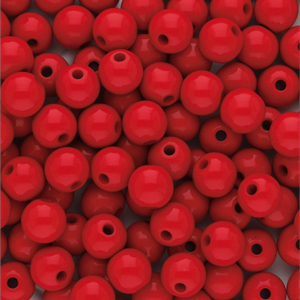 Perles acryliques 8 mm brillant Rouge