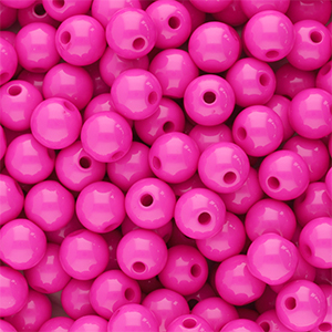 Perles acryliques 6 mm brillant Rose magenta