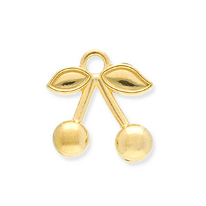 Breloques en acier Inox cerises Dor&eacute;