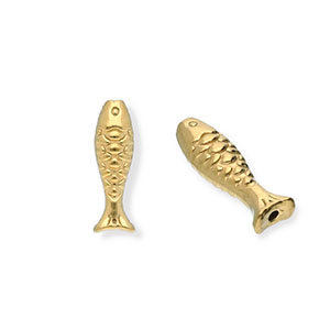 Perles en acier Inox poisson Dor&eacute;