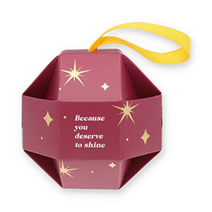 BY31&reg; Bo&icirc;te &eacute;crin &agrave; bijoux balle "Because you deserve to shine" Rouge vin de baies-dor&eacute;-blanc-jaune