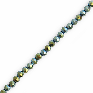 Perles &agrave; facettes rondes 3mm Multicolore vert-AB coating