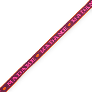 BY31&reg; Ruban texte "Madame" Violet-fuchsia-orange