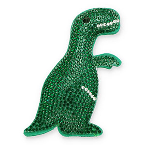 Pendentifs accroche-regard avec strass dinosaure Vert fonce-cristal-noir