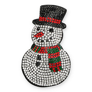 Pendentifs accroche-regard avec strass bonhomme de neige Cristal-noir-rouge-vert
