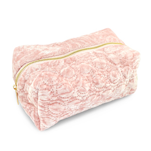 BY31&reg; Trousse en velours avec des cercles cousus Rose clair