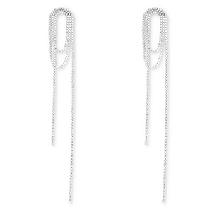 Boucles d'oreilles / puces d&rsquo;oreilles en laiton Eco-brass&reg; avec strass Argent&eacute;-cristal