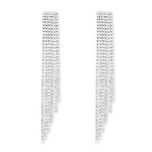 Boucles d'oreilles / puces d&rsquo;oreilles en laiton Eco-brass&reg; avec strass Argent&eacute;-cristal
