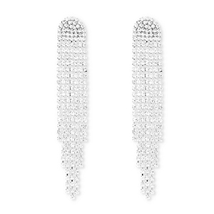 Boucles d'oreilles / puces d&rsquo;oreilles en laiton Eco-brass&reg; avec strass Argent&eacute;-cristal