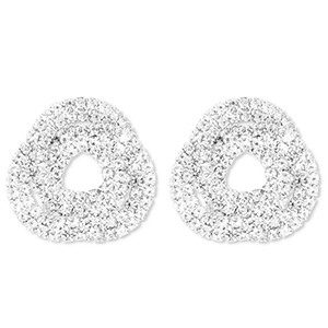 Boucles d'oreilles / puces d&rsquo;oreilles en laiton Eco-brass&reg; avec strass Argent&eacute;-cristal
