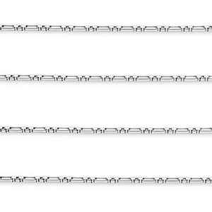 Appr&ecirc;ts en acier Inox cha&icirc;ne maille jaseron rectangle Argent&eacute;