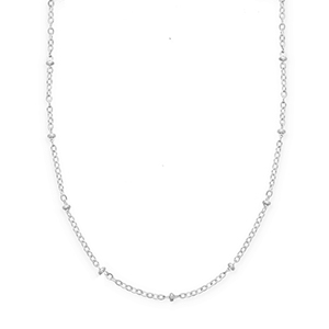 BY31&reg; Colliers en acier Inox cha&icirc;ne maille avec boules Argent&eacute;