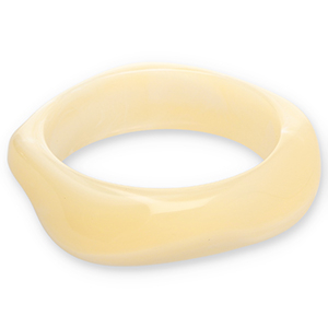 Bracelets jonc en r&eacute;sine Jaune vanille-blanc
