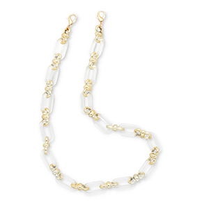 Cordon t&eacute;l&eacute;phonique tendance en acrylique Transparent-dor&eacute;