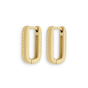 Boucles d'oreilles / puces en acier Inox ovale Dor&eacute;