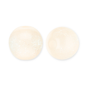 Perles acryliques avec pailletes 8 mm Jaune vanille-turquoise