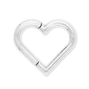 Piercing d&rsquo;oreilles en acier Inox clicker coeur Argent&eacute;