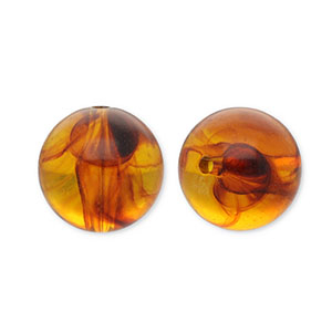 Perles acryliques 20 mm rond Orange marron
