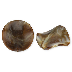 Perles acryliques organique Marron-blanc