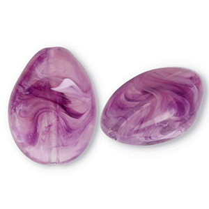 Perles acryliques goutte Violet-marron-marbr&eacute;