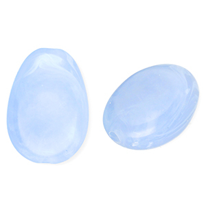 Perles acryliques ovale Bleu-marbr&eacute;