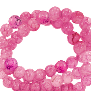 Perles en verre 8 mm mouchet&eacute; Violet