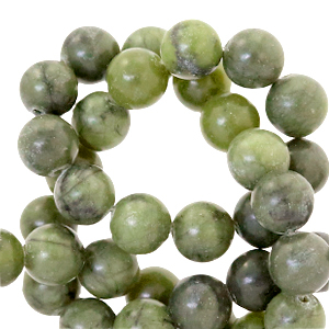 Pierres naturelles Serpentine 4mm vert olive