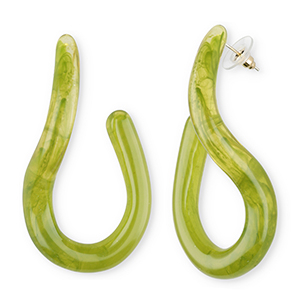 Boucles d'oreilles&nbsp;/&nbsp;puces r&eacute;sine tendance Vert multicolore