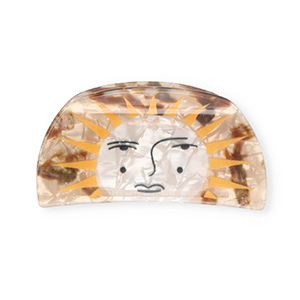 Accessoires pour cheveux pince &agrave; cheveux soleil avec visage Marron nacr&eacute;-blanc nacr&eacute;-ocre