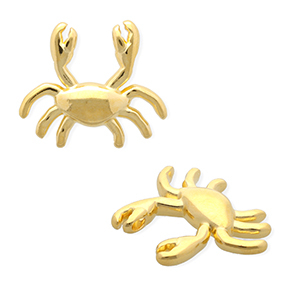Breloques en m&eacute;tal DQ&reg; crabe Dor&eacute; (sans nickel)