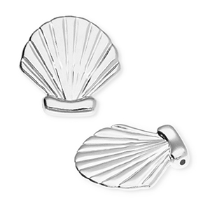 Breloques en m&eacute;tal DQ&reg; coquillage Argent&eacute; antique (sans nickel)