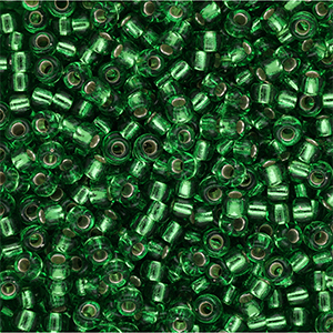 Perles de rocailles Miyuki 8/0 Silver Lined Lt.Green 8-0015