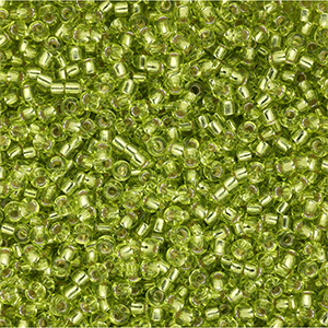 Perles de rocailles Miyuki 11/0 Chartreuse Silver Lined 11-0014