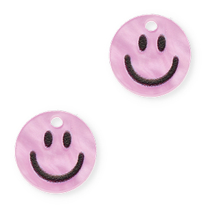 Breloques Plexx smiley Rose lilas brillant