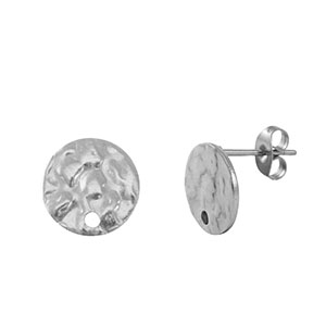Boucles d'oreilles puces en acier Inox Argent&eacute;