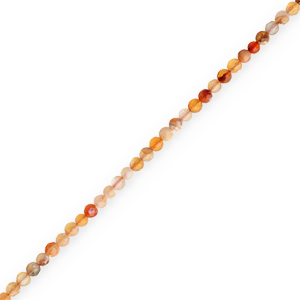 Pierres naturelles Agate 3mm facett&eacute;es Jaune-rouge multicolore