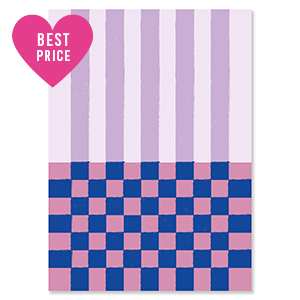 BY31&reg; Cartes &agrave; bijoux lignes & cubes Violet-rose-bleu fonc&eacute;