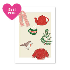 Cartes &agrave; bijoux hiver Blanc-rouge-vert