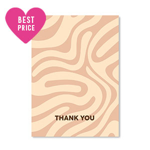 Cartes &agrave; bijoux "Thank you" Beige-marron